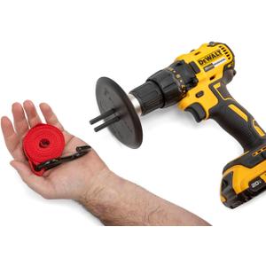 Ratchet Strap Winder Drill Bit Attachment | Heavy Duty Strap Roller & Organizer for Flatbed Trucks, Trailers & Garages | Power Drill Tie-Down Winder Tool for Cargo Storage | Includes Protective Shield