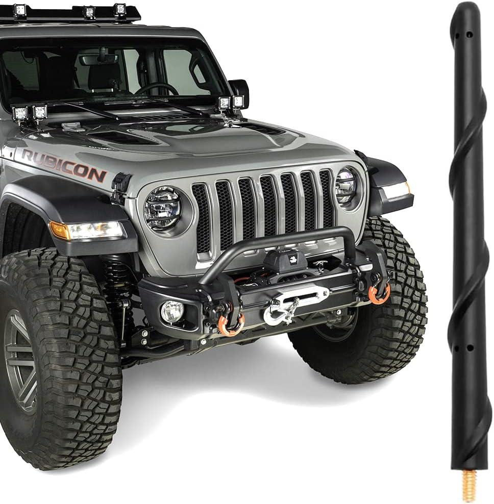 BASIKER Antenna for Jeep Wrangler Gladiator JL JK JT Rubicon Sahara 2007-2025, Short Jeep Wrangler Unlimited Sport 4xe Willys Mojave Antenna Replacement, 7 Inch Jeep Wrangler Gladiator Accessories (Black - Compatible with Jeep Wrangler)