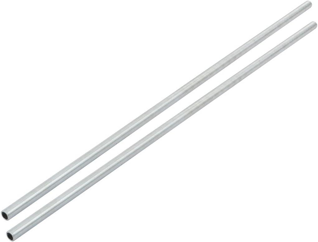 uxcell Lamp Pipe Nipple, M10 Thread 500mm Length Hollow Lamps Repair Part Hardware for Lamp Lights, Zinc Plated Silver Tone, Pack of 2