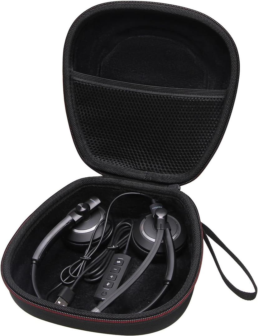 Headset Headphone Case Compatible with Logitech H390, H430, H570e, Zone 300, Zone 301 or JLab Go Work, JIAMQISHI, EAGLEND Headset, Black(Case Only)