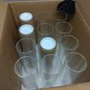 12-Pack Glass Hurricane Candle Holders - 13.78" Tall Clear Open-Ended Cylinders for Pillar Candles - Includes 2.36" Taper Candlestick Holders - Wedding, Event & Home Decor Centerpieces