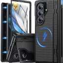 Oterkin Magnetic for Samsung Galaxy Z Fold 7 Case Built-in Screen Protector [Kickstand] [Fit for MagSafe] [Hinge Protection & Thinner S Pen Holder ] Full Body Shockproof Phone Case for Z Fold 7, Black