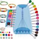 Friendship Bracelet Making Kit for Girls Ages 8-12, Kids Jewelry Making Kit with 28 Pre-Cut Threads and Letter Beads, Arts and Crafts for Kids, Birthday Easter Gifts for 6 7 8 9 10 11 12 Year Old (Light Blue)