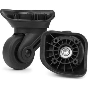 Suitcase Wheels Plastic for DIY Repair, 360 Swivel Wheel Replacement Luggage Travel Casters, Black Spinner Suitcase Caster for Luggage, V72A