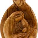 Zuluf Hand-Carved Olive Wood Holy Family Statue  Mary, Joseph & Baby Jesus Nativity Scene for Christmas Decor  Catholic Wooden Figurine 4.3" for Home or Church Display  HOF001