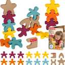 Fisher-Price Wood Montessori Toy Stacking Shapes, American Montessori Society Seal of Excellence, 16-Piece Wooden Learning Activity & Expert Play Tips for Kids Ages 2+ Years