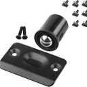 HOMOTEK 8 Pack Drive in Ball Catch with Strike Plate for Closet Doors, Black, 13/ 16 Inch x 1-1/ 8 Inchs, Die-cast, Adjustable Tension Ball