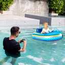 PoolCandy Motorized Baby Pool Float with Remote | Safe Toddler Inflatable Boat | Ages 14 | Propeller Guard Small