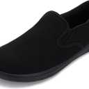 WHITIN Men's Wide Toe Box Slip on Barefoot Shoes | Minimalist Sneakers | Zero Drop Sole (W863 | All Black)