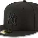 New Era Los Angeles Dodgers 59Fifty Fitted Hat, Adult, Black/White (7 1/4)
