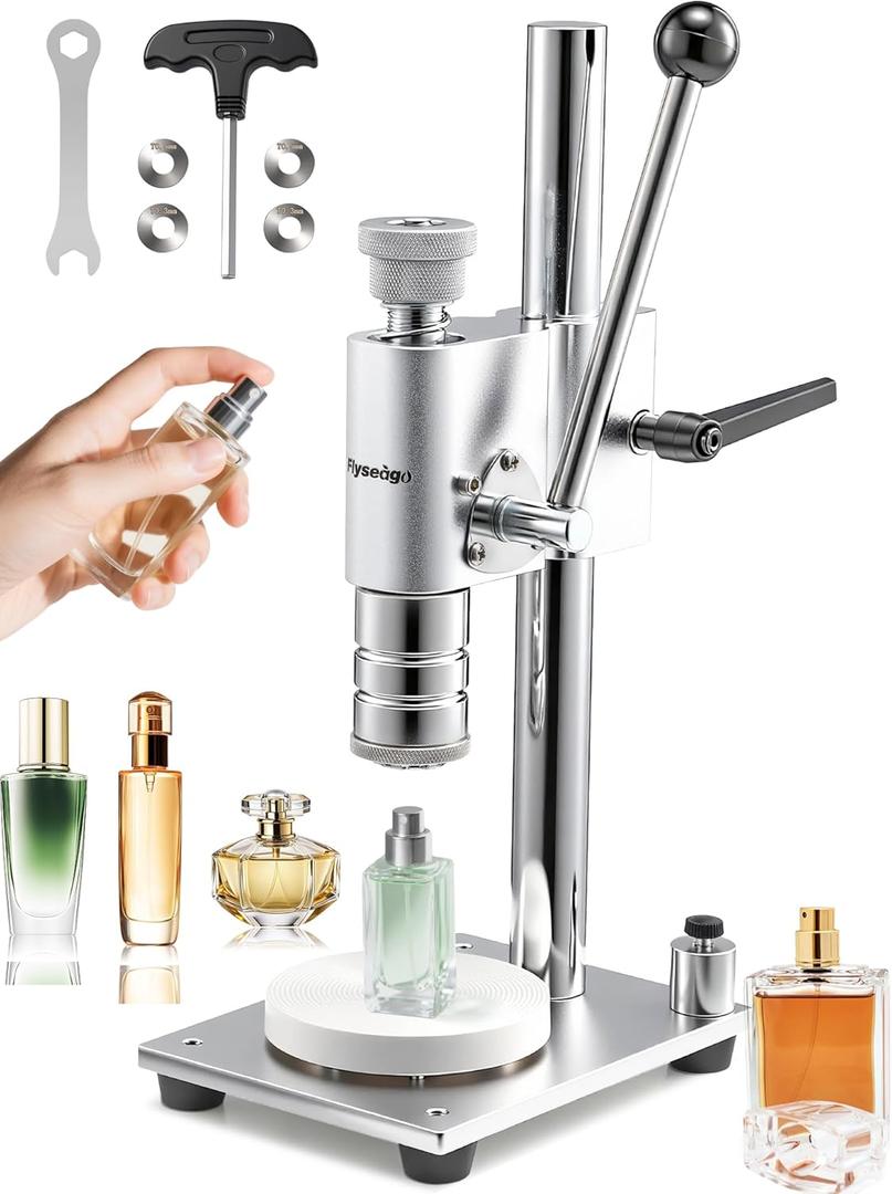 Perfume Bottle Crimper Capper Height Adjustable Manual Desktop Perfume Bottle Crimping&Capping Machine for 15mm Bottle Caps for Sealing Vial Bottles, Sprayers