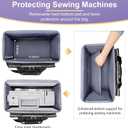 Anitor Sewing Machine Carrying Case with Removable Bottom Padding, Sewing Machine Bag Fits Most Standard Sewing Machines and Storage Sewing Accessories, for Singer, Brother, Janome, Black(Bag Only)