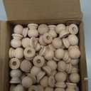 Pinkunn 100 Pcs Wood Finials Dowel Rods Caps 3/4 Inch Tall with 1/4 Inch Hole Unfinished Wood Drawer Knobs Pulls Handles Small Classic Ball Wooden Rods Caps for Crafts, DIY, Cabinet, Furniture, Drawer
