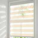 Zebra Roller Shades, Zebra Blinds for Window, Window Blinds for Indoor, Light Control Light Filtering for Day and Night, 29''W X 72''H, Cream