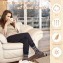 Justay 5 Pairs Wool Socks for Women - Winter Thick Boot Cozy Crew Vintage Soft Calf Knit Warm Socks Gifts (One Size, Blue Green Black Dark Grey Light Grey)