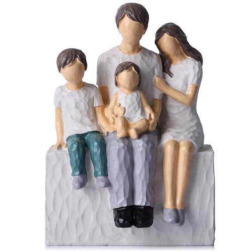 XMGZQ Family of 4 Figurines,Personalized Mothers Ideas,Mom Dad Son Daughter Statue,Mother and Baby Figurine,Parents and Kids,Birthday for Wife from Husband