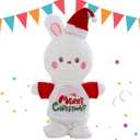 Singing Dancing Bunny Christmas Plush Bunny Three Holiday Outfits Interactive Plush Toy Musical Stuffed Animal Christmas Decoration Kids Gift for Girls Boys White 11.2