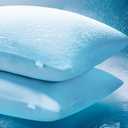 Niagara Set of 2 Cooling Pillow Cases Standard Size, CoolSpan Technology Q-Max 0.4 Cooling Pillowcases for Hot Sleepers, Hidden Zipper Pillow Covers, Soft, Anti-Static (20x26'') - Blue