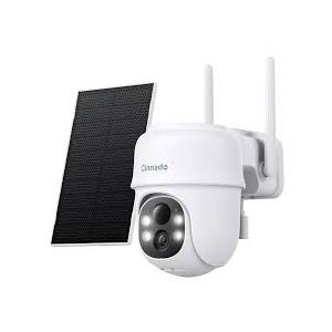 Cinnado 2K Cameras for Home Security-2.4G WiFi Outdoor Camera Wireless Solar/Battery Powered, 360° Viewing, Human Detection, Color Night Vision, Cloud/SD Storage B6 (B6-Whihe 1pack-2.4G)