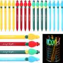 20 Pcs Luminous Light up Bulb Christmas Pens Bulk Glow in The Dark Ballpoint Pen Black Ink Pen for Adults Office Supplies Christmas Stocking Stuffer Gift