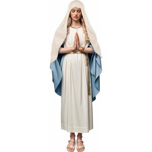 Virgin Mary Robe for Women - Biblical Halloween Costume Set for Adults, Large