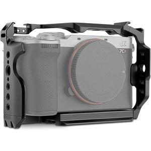 LEFTFOTO Camera Cage for Sony A7C II / A7CR,Camera Protection Frame Rig with Arca Base, Compatibility with DJI RS Stabilizer- for Vlog Video Shooting, black