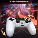 LaiChauKit Wireless Controller 2 Pack Compatible with PS4/Pro/Slim with Dual VibrationAudio Jack2Pcs USB C Cable