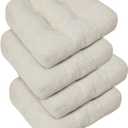 downluxe Chair Cushions for Dining Chairs 4 Pack, Tufted Indoor Chair Pads with Non-Slip Bottom, U-Shaped Kitchen Chair Cushions, 17"x17"x4", Beige