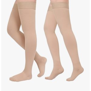 Compression Stockings for Women & Men, 2 Pairs 15-20mmHg Thigh High Compression Socks for Varicose Veins, Swelling, Pregnant