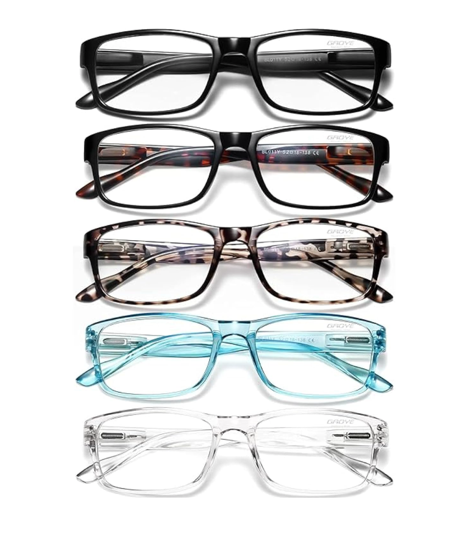 Gaoye Professional Reading Glasses for All Day - Computer Readers with Blue Light Protection - Value Pack
