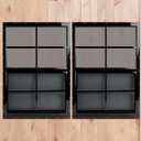 24" x 36" Black Shed Windows 2 Pack,Small Windows with Tempered Glass - Flush Mount | Ultimate Choice for Chicken Coop, Greenhouse, Garage, Playhouse