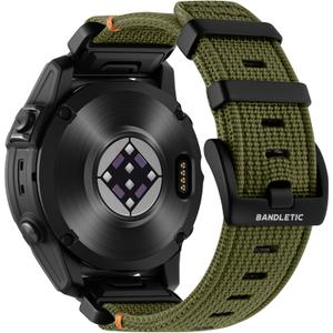 Bandletic Compatible with Garmin Instinct Watch Bands - 22mm Quick Fit Rugged Nylon Strap for Fenix 8 E 47mm/7 6 Pro/5 Plus/Instinct 2 3 E 45mm /Forerunner 965/955/945 /Approach S70/S62/S60/Epix Pro