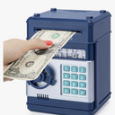 Refasy Piggy Bank Cash Coin Can ATM Bank Electronic Coin Money Bank for Kids Age 3-12, Money Savings Box Mini ATM Coin Bank Toys Gifts for 3 4 5 6 7 8 9 10 11 12 Year Old Boys Girls, Navy Blue