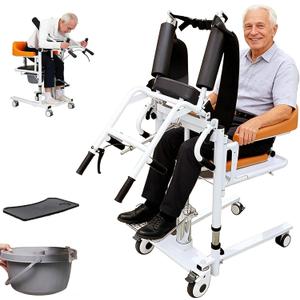 Patient Lift Transfer Chair for Home, Hydraulic Patient Lift Chair with Adjustable Height & 180 Open Design - Home Care Mobility Transfer Chair for Elderly Adults, 330 lb Capacity, Oversized