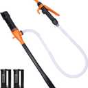 Battery Transfer Pump Portable Electric Siphon Pump for Gas Fuel Diesel Water 2.2 GPM with Extra Long Hose Flow Control Nozzle Quick Start Stop