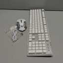 V3 Wireless Keyboard and Mouse with Single Backlit, Metal Panel, Bluetooth/2.4G Rechargeable Computer Keyboard and Mouse Combo Silent Lighted Full Size Cute Keyboards-White