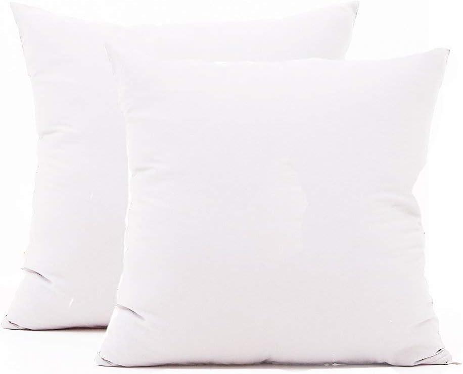 TAOSON Set of 2 , 100% Cotton Soft Square Decorative Throw Pillow Protector Pillow Covers Sofa Solid Colors Couch Cushion Pillowcases with Hidden Zipper Only Cover No Insert - White 20 x 20 inch
