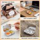 2 x Square Pill Case Small Pill Box with Mirror Pocket 2 Compartment Vitamin Pill Medicine Case Organizer Pill Containers for Traveling Oil-Painted Wildflowers Two