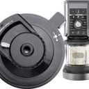 Outer Bowl Lid for Ninja Creami Deluxe Ice Cream Makers, Reusable Creami Deluxe Replacement Lid Compatible with NC500/NC501/Series(NO Paddle) Ninja Creami Deluxe Replacement Parts