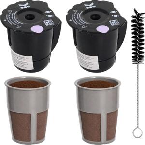 Reusable Coffee Filter Compatible with Keurigg My K Cup 2.0 K300 K250 K350 K375 K400 K450 Coffee Makers with Extra Filter Pod Cleaning Brush