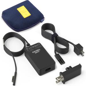 Surface Pro Surface Laptop Charger,65W Power Supply Adapter[Updated] for Microsoft Surface Pro 9/8/X/7+/7/6/5/4/3,Surface Laptop 5/Studio/4/3/2/1,Surface Book, Surface Go 3/2/1.Support 44W,36W,LED,Case