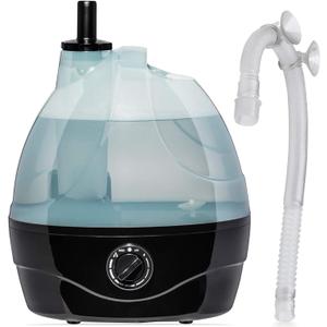 Evergreen Pet Supplies Reptile Fogger & Humidifier - Adjustable Fog Output for Mini Terrarium Fogger - 2 L Tank with Auto Shut-Off for Tortoise Humidifier - 2 L, Black/Clear