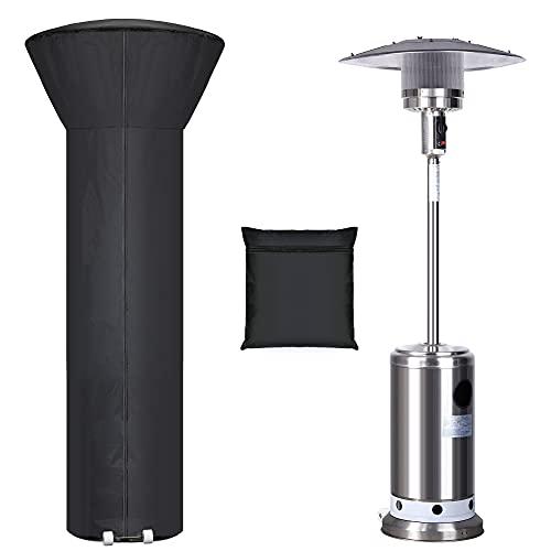 Hualedi Patio Heater Covers with Zipper and Storage Bag,Waterproof,Dustproof,Wind-Resistant,Sunlight-Resistant,Snow-Resistant,Black,89'' Height x 33" Dome x 19" Base