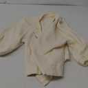 QIBABU Womens Button Down Cardigan Casual Open Front 3/4 Sleeve Crewneck Sweatshirt Tops (Large, Beige)