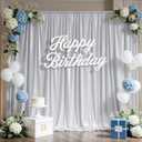 10ftx10ft Sequin Silver Backdrop Curtain for Parties, Wrinkle Free Thick Glitter Photo Backdrop Drapes 2 Panels 5x10FT Shimmer Back Drop Cloth for Wedding Birthday Christmas Photography Background