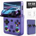 RG36PRO Handheld Game Console - Support 30000+Classic Games, 64G TF Card,Open Source System, 3.5-Inch Screen,3000mAh Battery, Portable Console for Travel, Gift for Adult or Partner-Purple