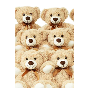 LELELONG 6 Pack Teddy Bears Bulk 13.5 inch Small Teddy Bear Stuffed Bears for Baby Shower Centerpiece Decorations for Christmas Valentine's Mother's Day for Kids or Adults (6 Light Brown)
