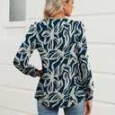 AKEWEI Womens Fall Long Sleeve Tops Work Casual Dressy Shirts for Women Keyhole Pleated Puff Sleeve Blouse (S)