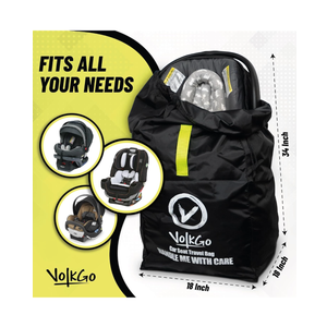 V VOLKGO Car Seat Travel Bag For Airplane with Padded Backpack Shoulder Straps, Gate Check Bag, Car Seat Bags for Air Travel Carseat Travel Cover, Carseat Travel Bag Cover for Airplane Travel