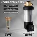 iSpring WSP50ARJ-BP Whole House Water Filter System Prefilter, Auto Flushing Spin Down Sediment Filter for Well Water, Integrated Bypass, 4-Mode Touch-Screen, Reusable, Jumbo Size, 50 Micron